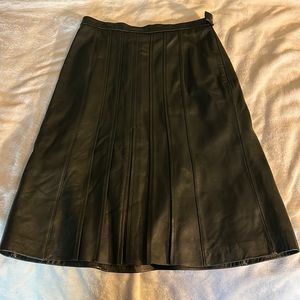 Dark olive green leather skirt